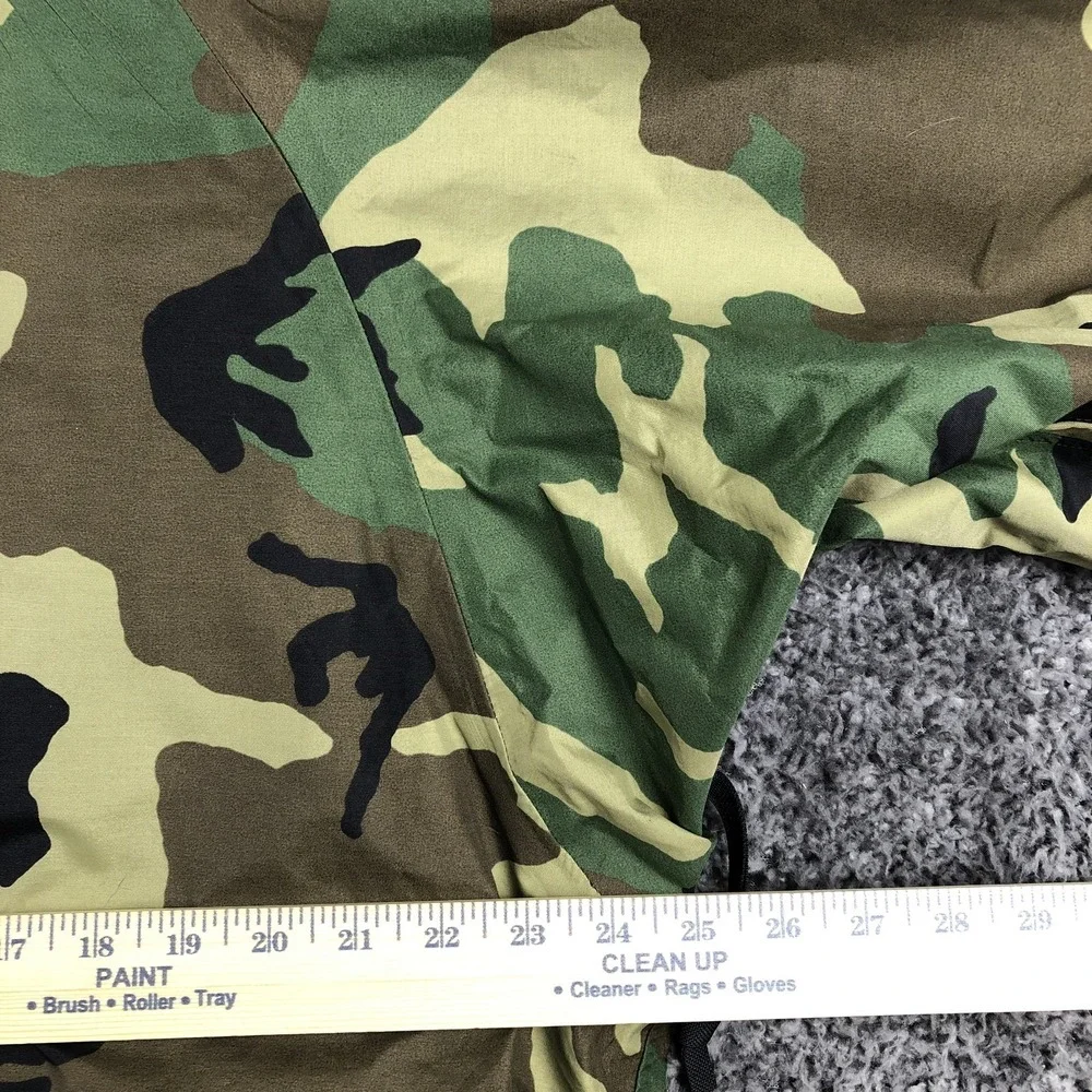 Vintage US Army ECWCS‎ Cold Weather Parka Coat Mens Large Green Hooded Camo